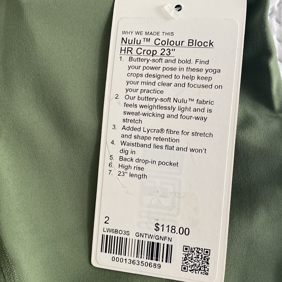 Lululemon “Nulu” Colour Block HR Crop 23” Leggings - Picture 5 of 6